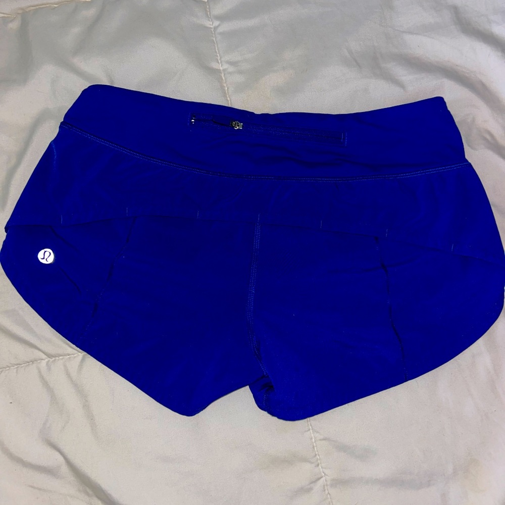 blue lululemon speed up shorts